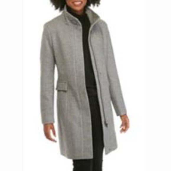Calvin Klein Zip Front Wool Coat (S) - Picture 1 of 6